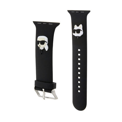Karl Lagerfeld 3D Rubber Karl & Choupette Heads NFT – dirželis Apple Watch 42/44/45/49 mm (juodas)