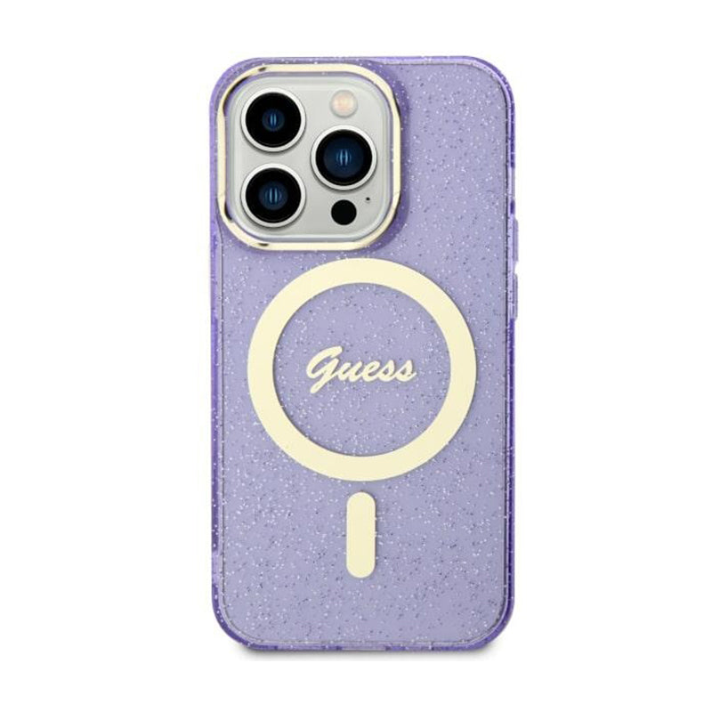 Guess Glitter Gold MagSafe - „iPhone 11“ (violetinė) dėklas
