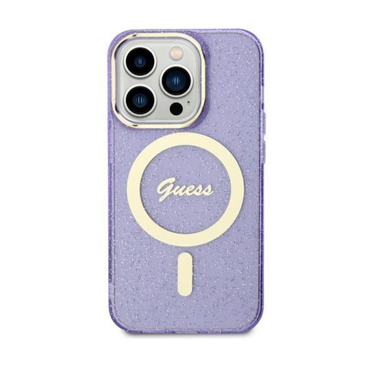 Guess Glitter Gold MagSafe - „iPhone 11“ (violetinė) dėklas