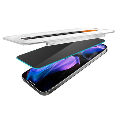 Grūdintas stiklas su privatumo filtru Spigen GLAS.TR EZ FIT Privacy 2 vnt. pakuotė, skirta Google Pixel 9 / 9 Pro / 10 / 10 Pro (2 vnt.)