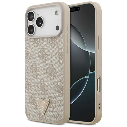 Guess Odinio 4G Triangle Strass dėklas iPhone 17 Pro Max (rožinis)