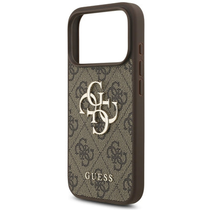 Guess 4G Didelio logotipo dėklas iPhone 17 Pro (rudas)