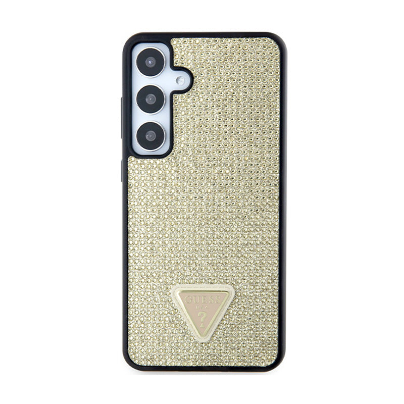 Guess Rhinestone Triangle – dėklas Samsung Galaxy S24+ (auksinis)