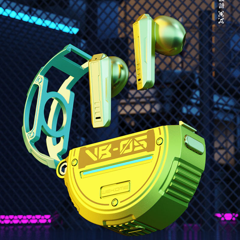 WEKOME VB05 Vanguard Series – Bluetooth V5.3 TWS belaidės ausinės su įkrovimo dėklu (žalia)