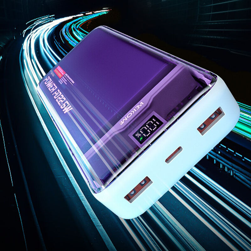 WEKOME WP-353 Vanguard Series – maitinimo blokas 10000 mAh PD 20W + QC 22.5W (Violetinė / permatoma)