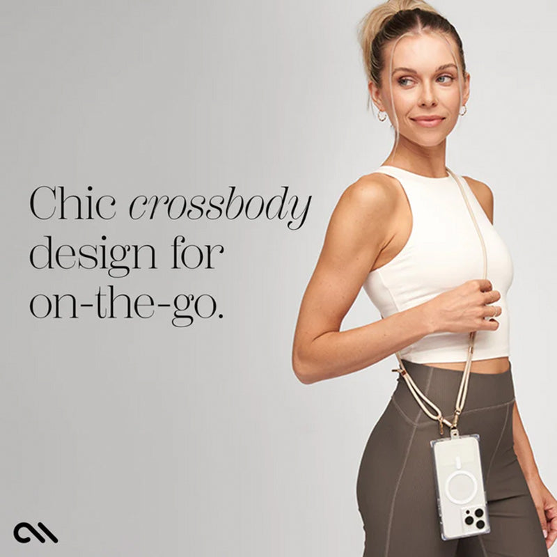 Case-Mate telefono krepšio virvė – dirželis per petį telefonui (smėlio spalvos)