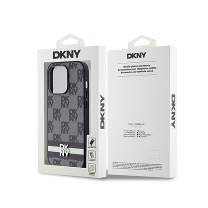 DKNY odos languotas vienspalvis raštas ir spausdintos juostelės – „iPhone 14 Pro“ dėklas (juodas)