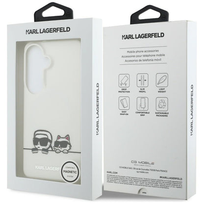 Karl Lagerfeld IML Peekaboo Karl & Choupette MagSafe dėklas, skirtas Samsung Galaxy S26+ (transparent)