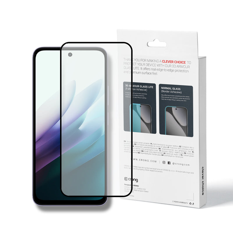 Crong 3D Armour Glass Lite – Grūdintas stiklas su pilna klijų plėvele, skirtas Xiaomi Redmi 15 5G