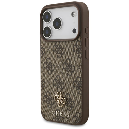 Guess 4G Small 4G ir Classic MagSafe dėklas iPhone 17 Pro (rudos spalvos)