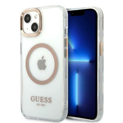 Guess Metal Outline MagSafe – dėklas iPhone 13 (skaidrus)