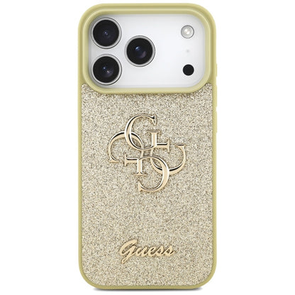 Guess Dėklas "Fixed Glitter Big 4G" iPhone 17 Pro (auksinis)
