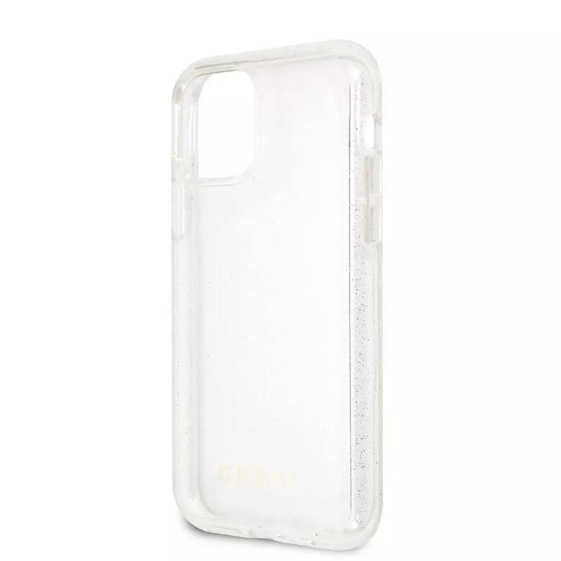 Guess blizgučių dėklas iPhone 11 Pro Max (sidabrinis)