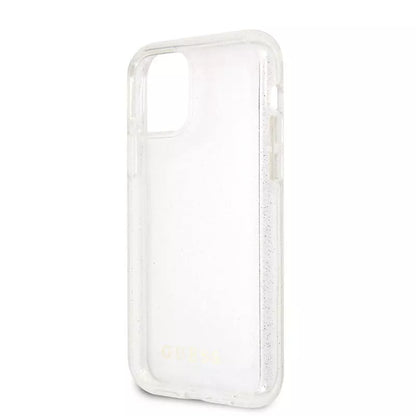 Guess blizgučių dėklas iPhone 11 Pro Max (sidabrinis)