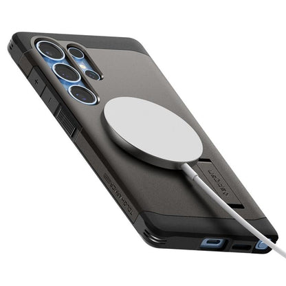Spigen Tough Armor MagSafe – „Samsung Galaxy S25 Ultra“ dėklas (spalva „Gunmetal“)