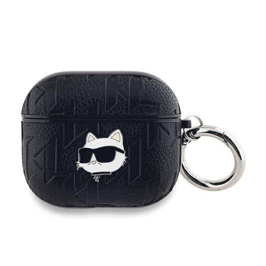 Karl Lagerfeld Monogram Choupette galva - AirPods 3 dėklas (juodas)