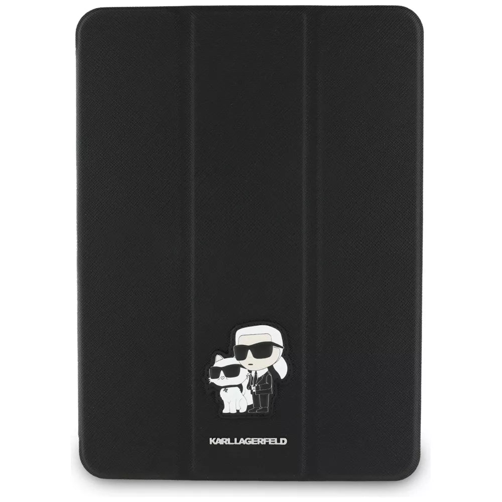 Karl Lagerfeld Book Cover Saffiano Magnetic Karl & Choupette – dėklas iPad Air 11” M3 (2025) / iPad Air 11” M2 (2024) (juodas)