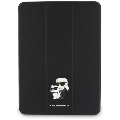Karl Lagerfeld Book Cover Saffiano Magnetic Karl & Choupette – dėklas iPad Air 11” M3 (2025) / iPad Air 11” M2 (2024) (juodas)