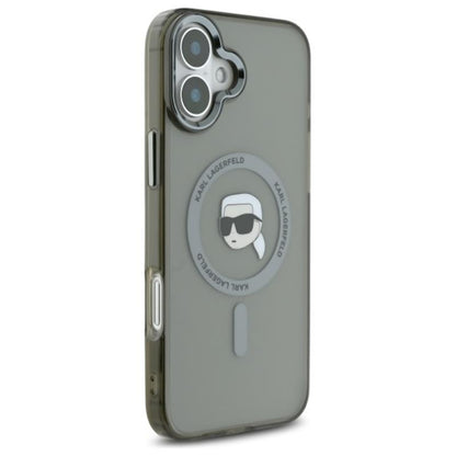 Karl Lagerfeld IML Metal Karl Head MagSafe – dėklas, skirtas iPhone 16 (juodas)