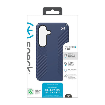 Speck Presidio2 Grip Magnet – dėklas Samsung Galaxy S25 / 24 MagSafe (Coastal Blue/Dust Grey/White)