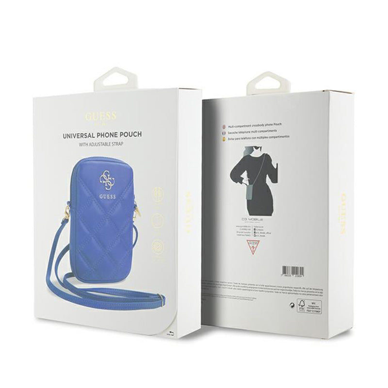 Guess Zip Quilted 4G - telefono dėklas (mėlynas)
