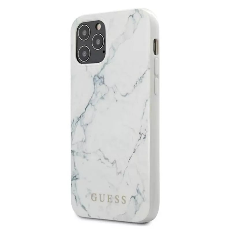 Guess Marble - dėklas iPhone 12 Pro Max (baltas)
