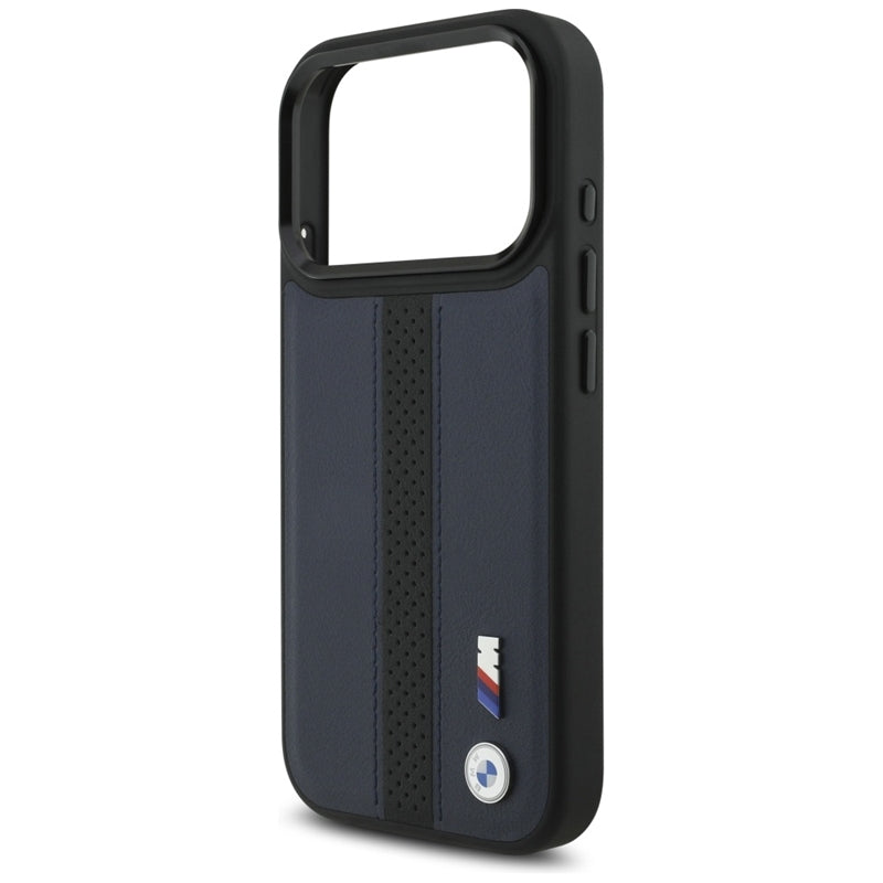 BMW M perforuotos juostelės logotipas MagSafe - iPhone 17 Pro dėklas (tamsiai mėlynas)