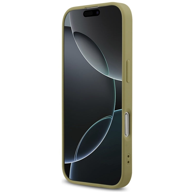 Guess Fiksuotas Blizgučiai Big 4G dėklas iPhone 17 (auksinis)