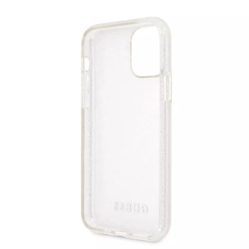 Guess blizgučių dėklas iPhone 11 Pro Max (sidabrinis)