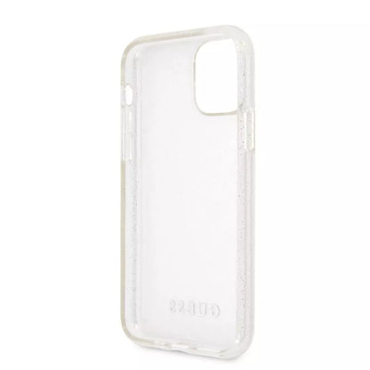 Guess blizgučių dėklas iPhone 11 Pro Max (sidabrinis)