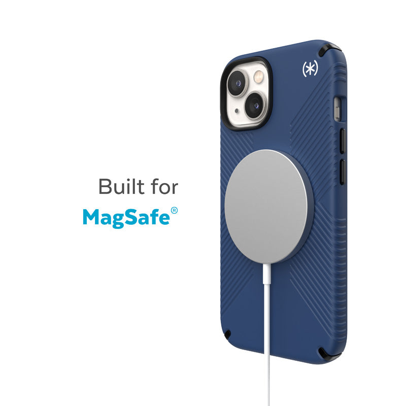 Speck Presidio2 Grip Magsafe dėklas – iPhone 15 Plus / iPhone 14 Plus (Coastal Blue / Black / White)