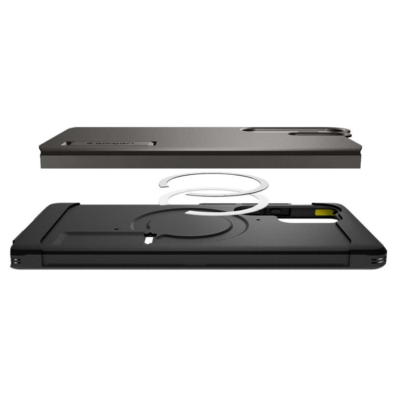 Spigen Tough Armor MagSafe – „Samsung Galaxy S25 Ultra“ dėklas (spalva „Gunmetal“)