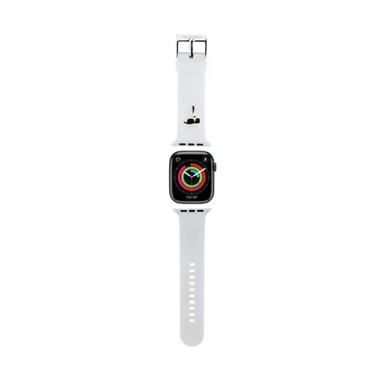 Karl Lagerfeld 3D Guminės Karlo Galvos NFT - dirželis, skirtas "Apple Watch" 42/44/45/49 mm (baltas)