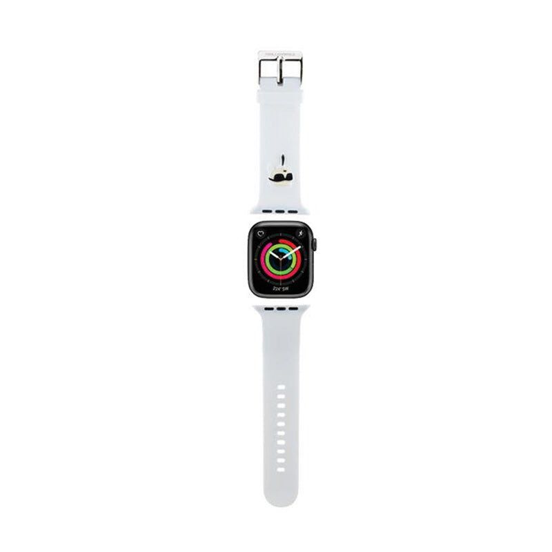 Karl Lagerfeld 3D Guminės Karlo Galvos NFT - dirželis, skirtas "Apple Watch" 42/44/45/49 mm (baltas)