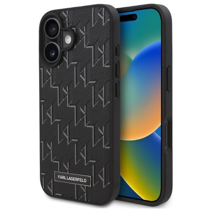 Karl Lagerfeld Hot Stamp MagSafe – Dėklas iPhone 16 (juodas)