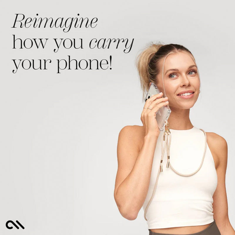 Case-Mate telefono krepšio virvė – dirželis per petį telefonui (smėlio spalvos)