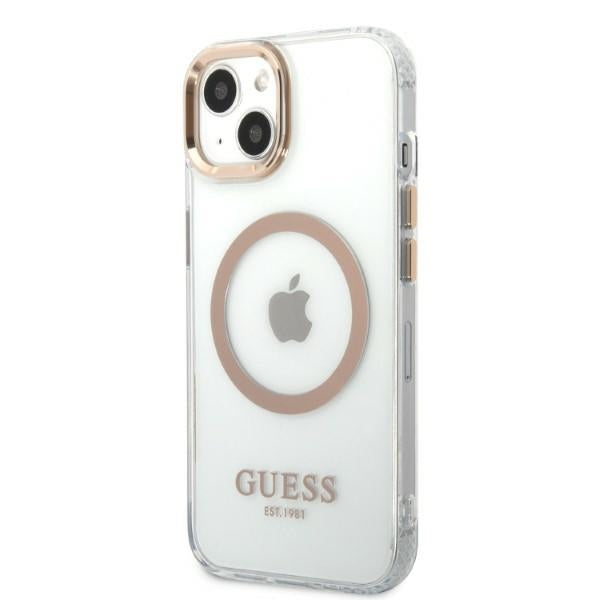 Guess Metal Outline MagSafe – dėklas iPhone 13 (skaidrus)