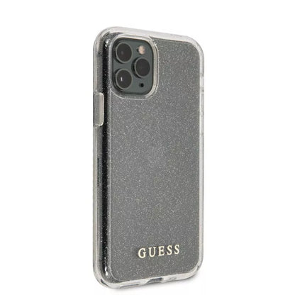 Guess blizgučių dėklas iPhone 11 Pro Max (sidabrinis)