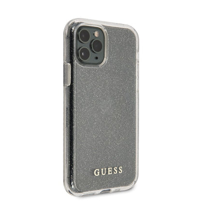 Guess blizgučių dėklas iPhone 11 Pro Max (sidabrinis)