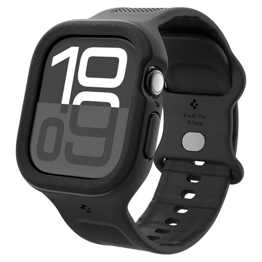 Spigen Vault Pro – Dirželis su dėklu, skirtas Apple Watch 10 42 mm (Matte Black)