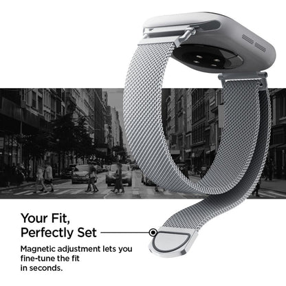 Spigen WBM4 - Nerūdijančio plieno apyrankė, skirta Apple Watch 40/41/42 mm (Sidabrinė)