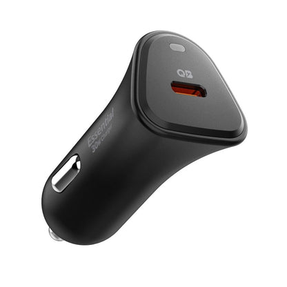 Spigen Essential EV301 - USB-C PD 3.0 PPS 30W automobilinis įkroviklis (juodas)