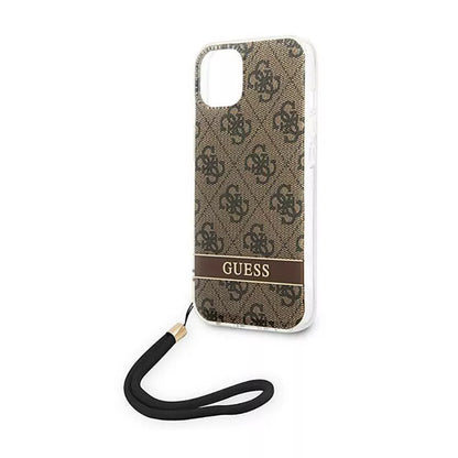 Guess 4G Print Cord – dėklas, skirtas iPhone 14 (rudos spalvos)