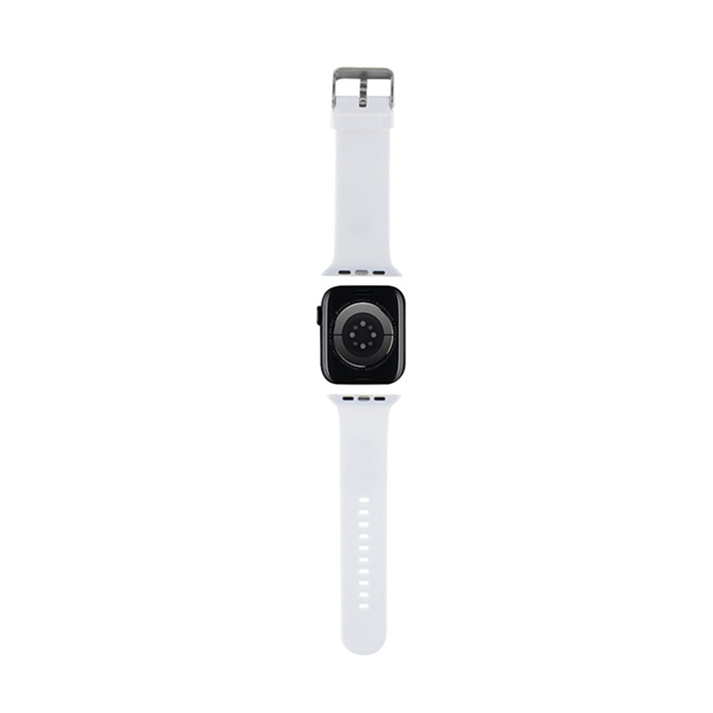 Karl Lagerfeld 3D Guminės Karlo Galvos NFT - dirželis, skirtas "Apple Watch" 42/44/45/49 mm (baltas)