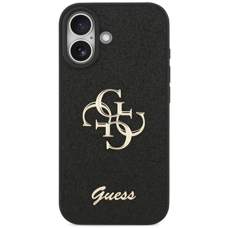 Guess Fixed Glitter Big 4G - Dėklas iPhone 17 (juodas)