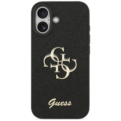 Guess Fixed Glitter Big 4G - Dėklas iPhone 17 (juodas)