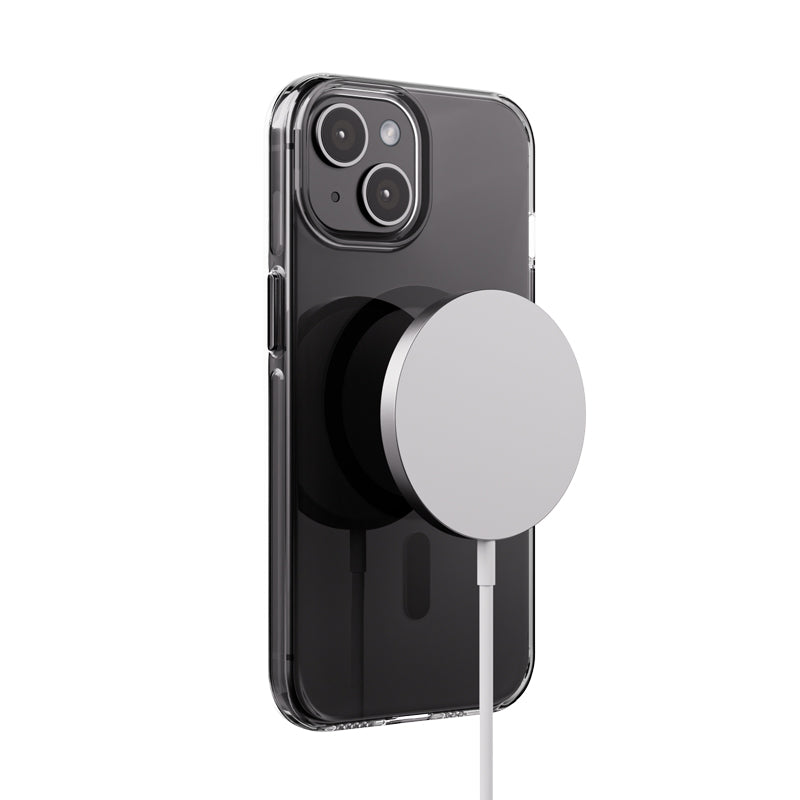 Crong Clear MAG Pro – iPhone 15 MagSafe dėklas (juodas)