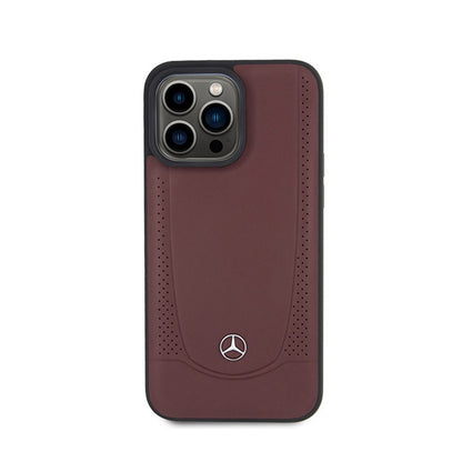 Mercedes Leather Urban Line – dėklas, skirtas iPhone 15 Pro (raudonas)