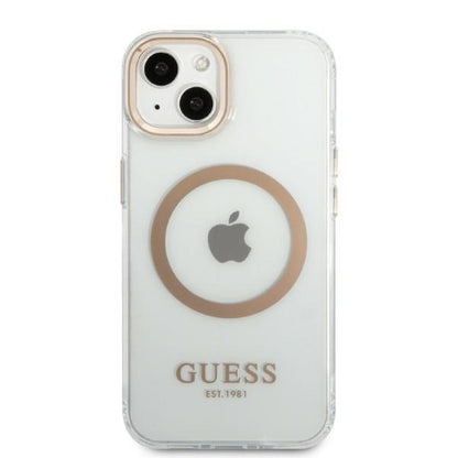 Guess Metal Outline MagSafe – dėklas iPhone 13 (skaidrus)