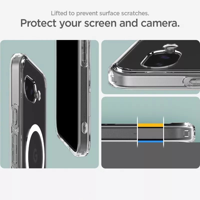 Spigen Ultra Hybrid Mag MagSafe – dėklas skirtas Google Pixel 9a (baltas)